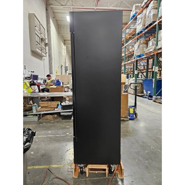 Scratch and Dent Avantco GDC-40-HC 48" Black Customizable Swing Glass Door Merchandiser Refrigerator with LED Lighting