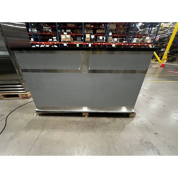 Scratch and Dent Regency 74" Standard Stainless Steel Portable Bar with Two Removable Speed Rails, Ice Bin, and Removable Ice Bin Cover