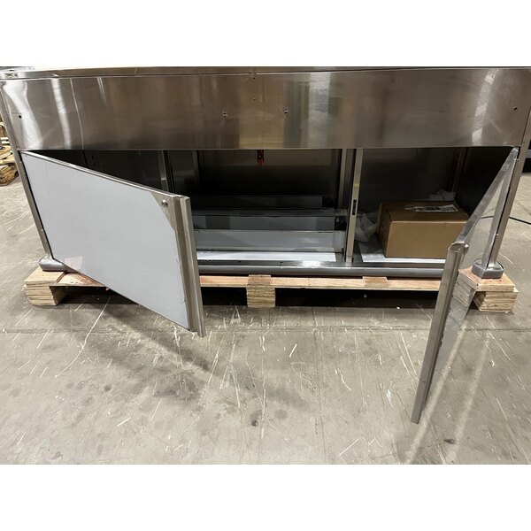 Scratch and Dent Regency 74" Standard Stainless Steel Portable Bar with Two Removable Speed Rails, Ice Bin, and Removable Ice Bin Cover