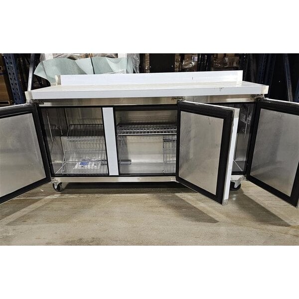 Scratch and Dent Avantco AWT-72R 72" Worktop Refrigerator with 3 1/2" Backsplash