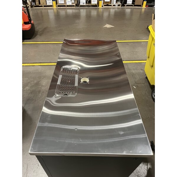 Scratch and Dent Avantco UDD-2-HC Black Kegerator / Beer Dispenser with (1) 2 Tap Tower - (2) 1/2 Keg Capacity