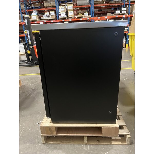 Scratch and Dent Avantco UDD-2-HC Black Kegerator / Beer Dispenser with (1) 2 Tap Tower - (2) 1/2 Keg Capacity