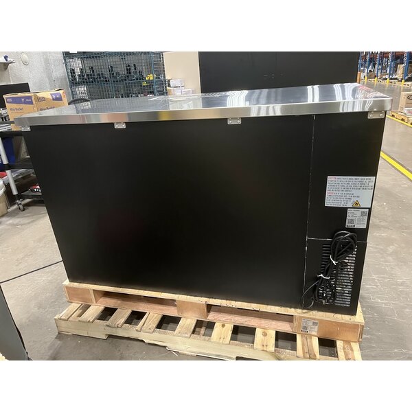 Scratch and Dent Avantco UDD-2-HC Black Kegerator / Beer Dispenser with (1) 2 Tap Tower - (2) 1/2 Keg Capacity