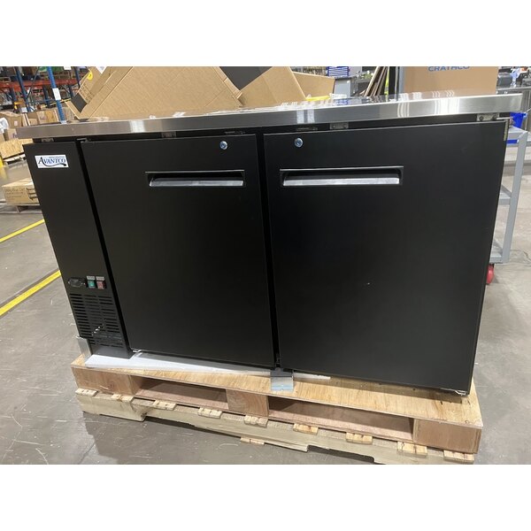 Scratch and Dent Avantco UDD-2-HC Black Kegerator / Beer Dispenser with (1) 2 Tap Tower - (2) 1/2 Keg Capacity