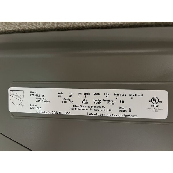 Scratch and Dent Zurn Elkay EZSTL8LC Light Gray Granite 8 GPH Bi-Level Wall Mount Non-Filtered Drinking Fountain with Extra Deep Basin and Vinyl Finish - 115V - Chilled