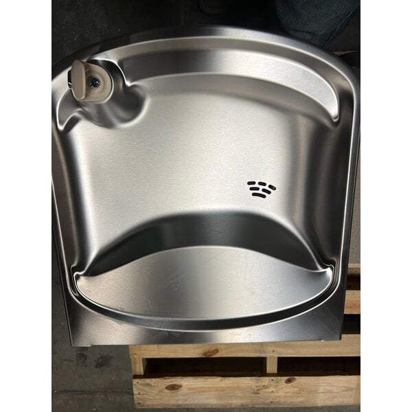 Scratch and Dent Zurn Elkay EZSTL8LC Light Gray Granite 8 GPH Bi-Level Wall Mount Non-Filtered Drinking Fountain with Extra Deep Basin and Vinyl Finish - 115V - Chilled