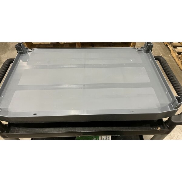 Scratch and Dent Rubbermaid® FG409100GRAY Xtra Gray 300 lb. Three Shelf Utility Cart / Bus Cart 40" x 20" x 37"