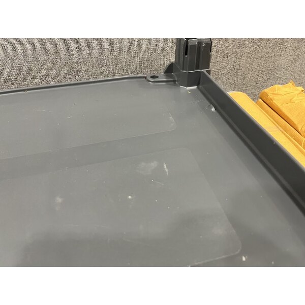 Scratch and Dent Rubbermaid® FG409100GRAY Xtra Gray 300 lb. Three Shelf Utility Cart / Bus Cart 40" x 20" x 37"