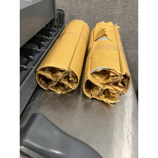 Scratch and Dent Rubbermaid® FG409100GRAY Xtra Gray 300 lb. Three Shelf Utility Cart / Bus Cart 40" x 20" x 37"