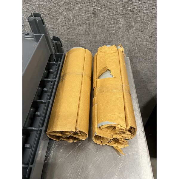 Scratch and Dent Rubbermaid® FG409100GRAY Xtra Gray 300 lb. Three Shelf Utility Cart / Bus Cart 40" x 20" x 37"