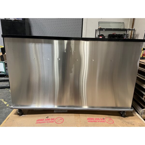 Scratch and Dent Regency 74" Standard Stainless Steel Portable Bar with Two Removable Speed Rails, Ice Bin, and Removable Ice Bin Cover