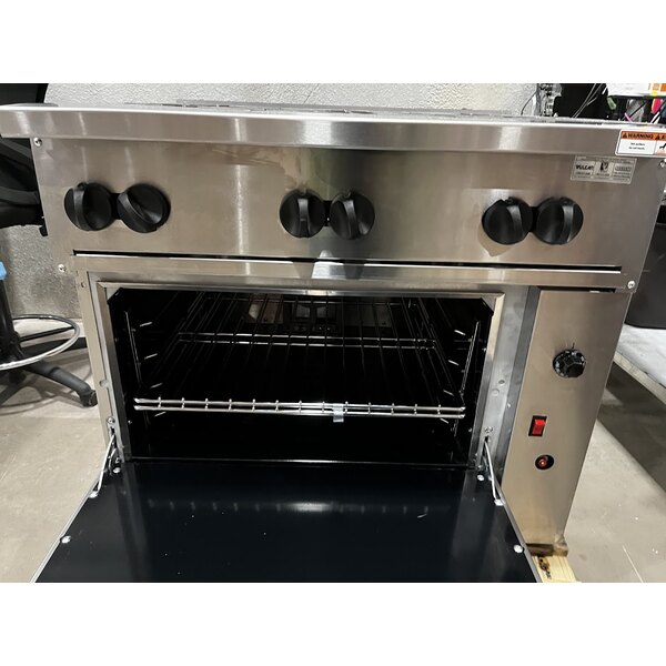 Scratch and Dent Vulcan 36C-6BP Endurance 6 Burner 36" Liquid Propane Range with Convection Oven Base - 215,000 BTU