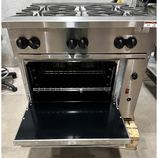 Scratch and Dent Vulcan 36C-6BP Endurance 6 Burner 36" Liquid Propane Range with Convection Oven Base - 215,000 BTU