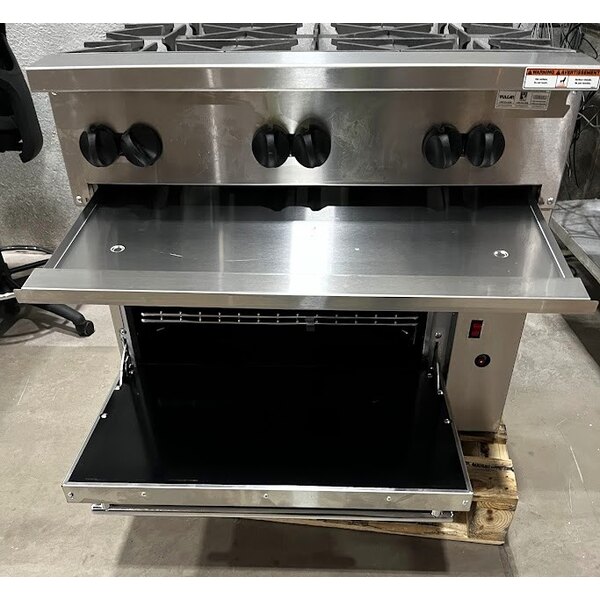 Scratch and Dent Vulcan 36C-6BP Endurance 6 Burner 36" Liquid Propane Range with Convection Oven Base - 215,000 BTU