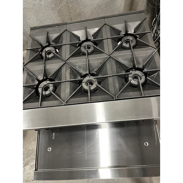 Scratch and Dent Vulcan 36C-6BP Endurance 6 Burner 36" Liquid Propane Range with Convection Oven Base - 215,000 BTU