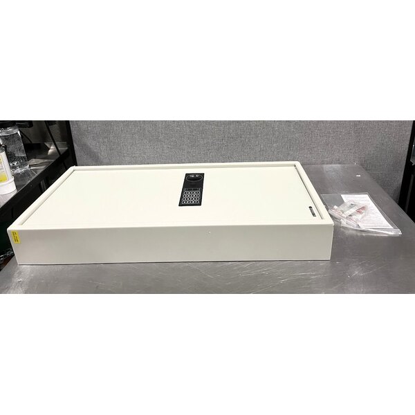 Scratch and Dent Barska AX13368 15 11/16" x 4 3/4" x 34" White Steel Wall-Mount 240-Key Cabinet / Safe with Digital Keypad and Key Lock