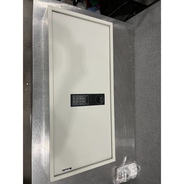 Scratch and Dent Barska AX13368 15 11/16" x 4 3/4" x 34" White Steel Wall-Mount 240-Key Cabinet / Safe with Digital Keypad and Key Lock