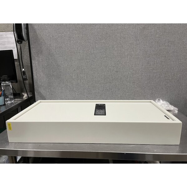 Scratch and Dent Barska AX13368 15 11/16" x 4 3/4" x 34" White Steel Wall-Mount 240-Key Cabinet / Safe with Digital Keypad and Key Lock