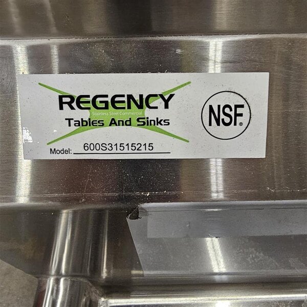 Scratch and Dent Regency 79" 16-Gauge Stainless Steel Three Compartment Commercial Sink with Stainless Steel Legs, Cross Bracing, and 2 Drainboards - 15" x 15" x 12" Bowls