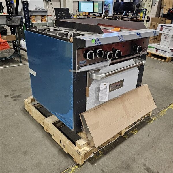 Scratch and Dent Garland SunFire Series X36-2G24R Natural Gas 2 Burner Gas Range with 24" Griddle and Standard Oven - 129,000 BTU