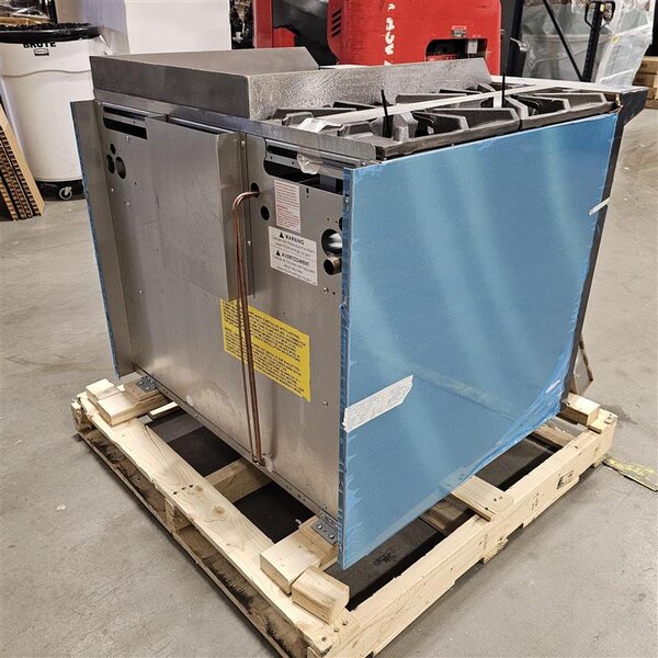 Scratch and Dent Garland SunFire Series X36-2G24R Natural Gas 2 Burner Gas Range with 24" Griddle and Standard Oven - 129,000 BTU