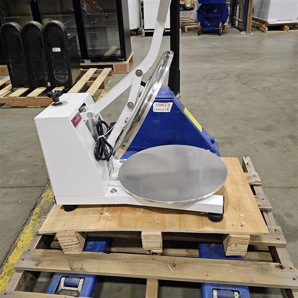 Scratch and Dent Estella DPC18T 18" Dual-Heat Manual Clamshell Pizza / Tortilla Dough Press - 240V, 3300W