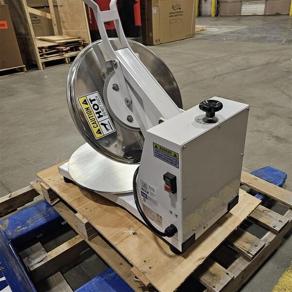 Scratch and Dent Estella DPC18T 18" Dual-Heat Manual Clamshell Pizza / Tortilla Dough Press - 240V, 3300W