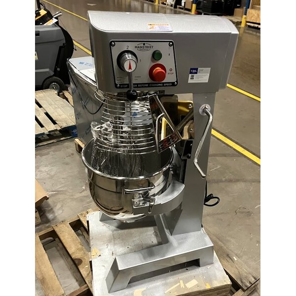 Scratch and Dent MainStreet Equipment CMIX30 30 Qt. Planetary Floor Mixer with Guard & Standard Accessories - 120V, 2 hp