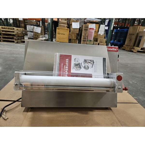 Scratch and Dent Estella EDS18S 18" Countertop One Stage Dough Sheeter - 120V, 1/2 HP