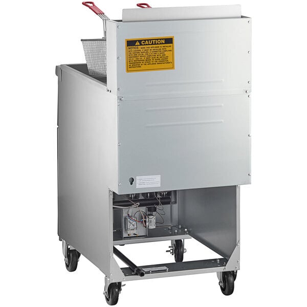 Scratch and Dent Avantco FF100 Natural Gas 70-100 lb. Stainless Steel Tube Floor Fryer - 150,000 BTU