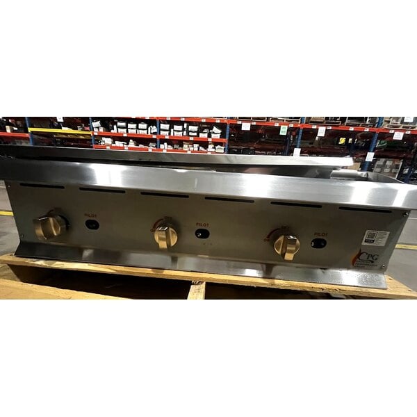 Scratch and Dent Cooking Performance Group CR-CPG-36-NL 36" Gas Countertop Radiant Charbroiler - 120,000 BTU