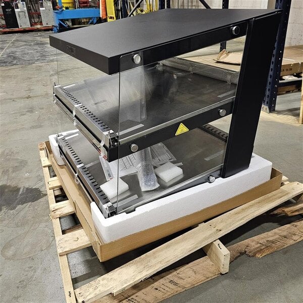 Scratch and Dent ServIt OAM-85D 30" Full Service Slanted 2-Shelf Countertop Heated Display Merchandiser - 1860W, 120V