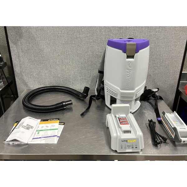 Scratch and Dent ProTeam GoFit® 6 107783 4.0 Ah 6 Qt. Cordless Backpack Vacuum with 107098 Xover Multi-Surface 2-Piece Wand Kit