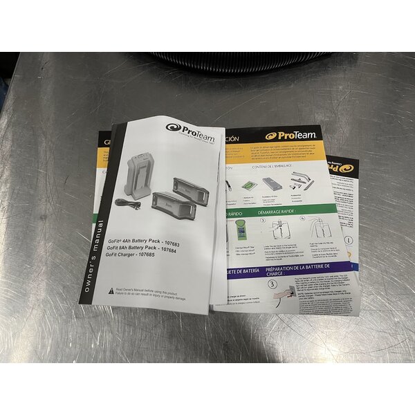 Scratch and Dent ProTeam GoFit® 6 107783 4.0 Ah 6 Qt. Cordless Backpack Vacuum with 107098 Xover Multi-Surface 2-Piece Wand Kit