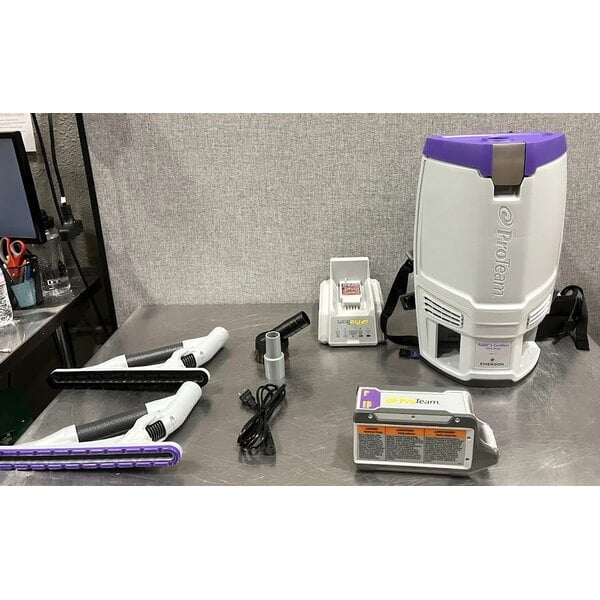 Scratch and Dent ProTeam GoFit® 6 107788 8.0 Ah 6 Qt. Cordless Backpack Vacuum with 107532 ProBlade Hard Surface and Carpet Kit