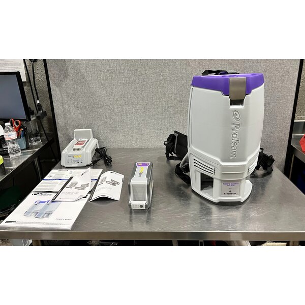 Scratch and Dent ProTeam GoFit® 6 107787 8.0 Ah 6 Qt. Cordless Backpack Vacuum with 107098 Xover Multi-Surface 2-Piece Wand Kit