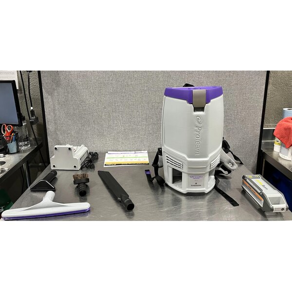 Scratch and Dent ProTeam GoFit® 6 107782 4.0 Ah 6 Qt. Cordless Backpack Vacuum with 107100 Xover Multi-Surface Telescoping Wand Kit