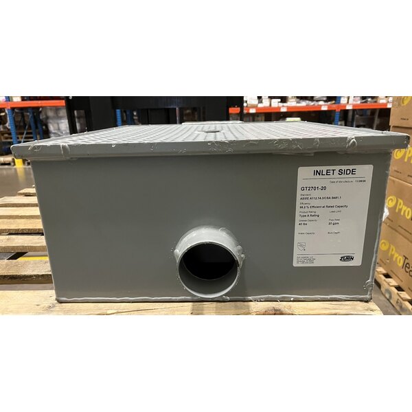 Scratch and Dent Zurn Elkay GT2701-20-3NH 40 lb. 20 GPM Low-Profile Grease Trap with 3" No-Hub Connections
