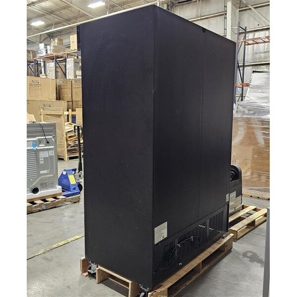 Scratch and Dent Avantco GDS-47-HC 53" Black Customizable Sliding Glass Door Merchandiser Refrigerator with LED Lighting