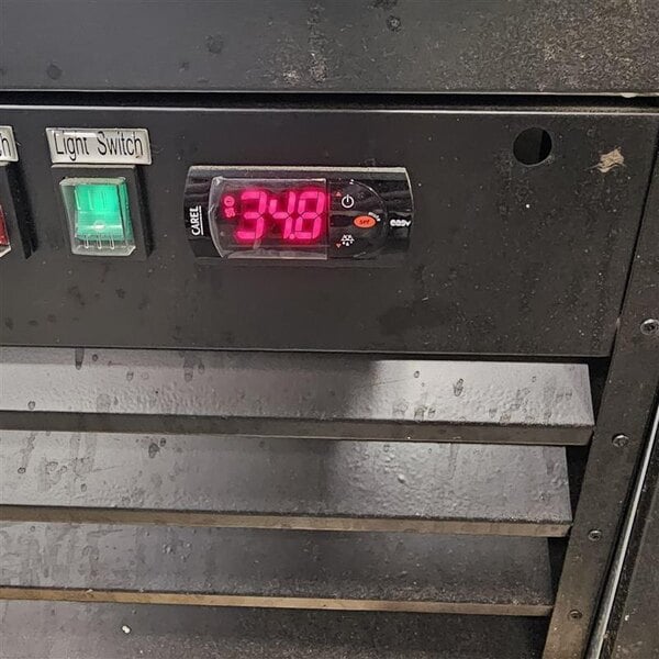 Scratch and Dent Avantco GDS-47-HC 53" Black Customizable Sliding Glass Door Merchandiser Refrigerator with LED Lighting