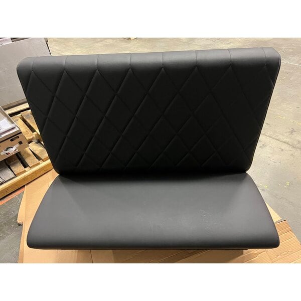 Scratch and Dent QA Group Cascade 48" Long Ebony Diamond Tufted Single Back Booth - 42" High