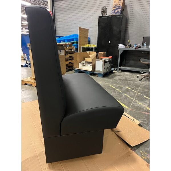 Scratch and Dent QA Group Cascade 48" Long Ebony Diamond Tufted Single Back Booth - 42" High