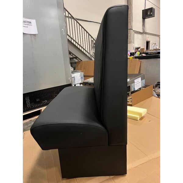 Scratch and Dent QA Group Cascade 48" Long Ebony Diamond Tufted Single Back Booth - 42" High