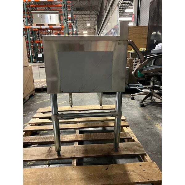 Scratch and Dent Regency 38 1/2" x 18 3/4" Three Bowl Underbar Sink with Faucet