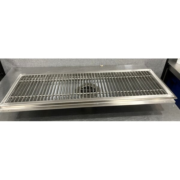 Scratch and Dent Regency 12" x 36" 14-Gauge Stainless Steel Floor Water Receptacle with Grate