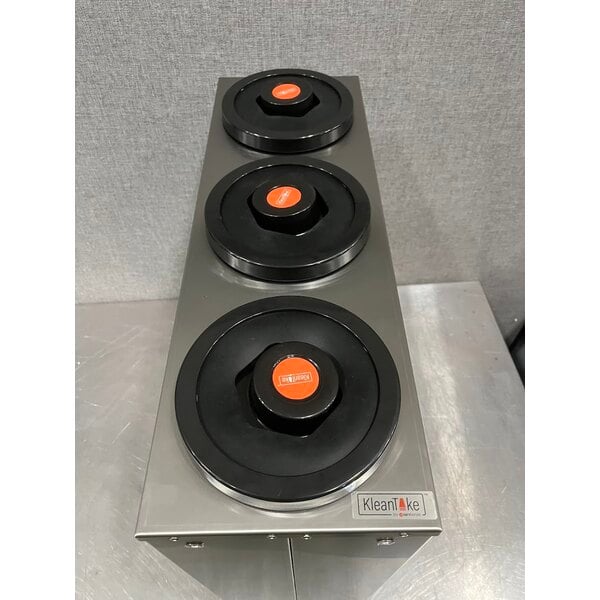 Scratch and Dent KleanTake by ServSense Stainless Steel Countertop 8-44 oz. Cup Dispenser Cabinet - 3 Slots