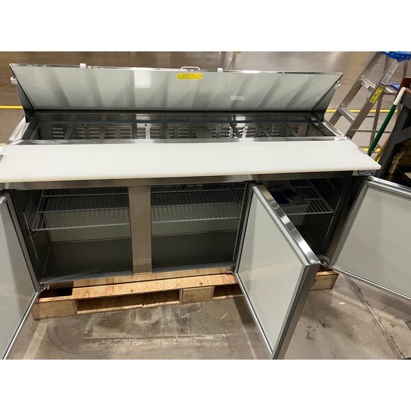 Scratch and Dent Avantco APT-71-HC 70" 3 Door Refrigerated Sandwich Prep Table