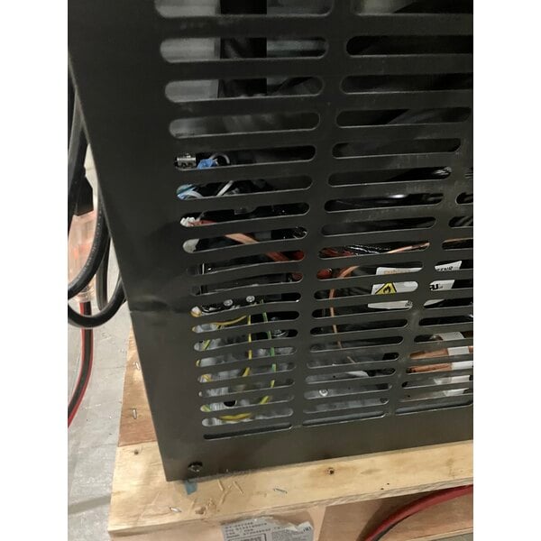 Scratch and Dent Avantco UBB-72G-HC 73" Black Counter Height Narrow Glass Door Back Bar Refrigerator with LED Lighting