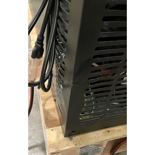 Scratch and Dent Avantco UBB-72G-HC 73" Black Counter Height Narrow Glass Door Back Bar Refrigerator with LED Lighting