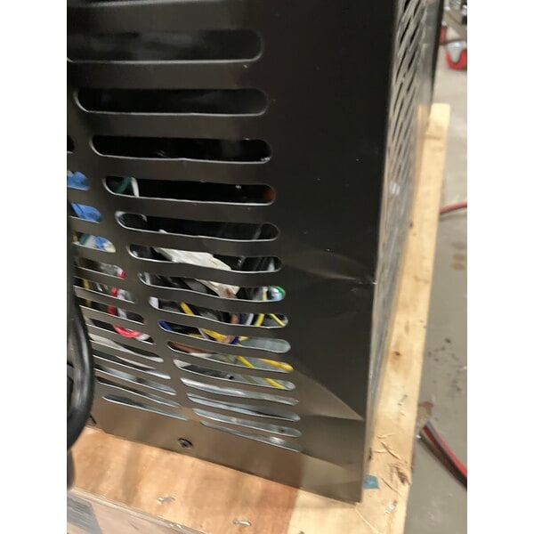 Scratch and Dent Avantco UBB-72G-HC 73" Black Counter Height Narrow Glass Door Back Bar Refrigerator with LED Lighting